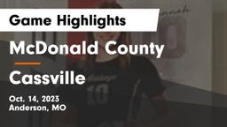 McDonald County  vs Cassville  Game Highlights - Oct. 14, 2023