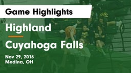Highland  vs Cuyahoga Falls  Game Highlights - Nov 29, 2016
