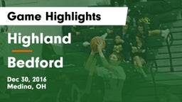 Highland  vs Bedford  Game Highlights - Dec 30, 2016