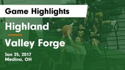 Highland  vs Valley Forge  Game Highlights - Jan 25, 2017
