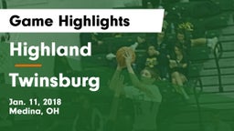 Highland  vs Twinsburg  Game Highlights - Jan. 11, 2018
