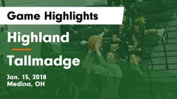 Highland  vs Tallmadge  Game Highlights - Jan. 15, 2018