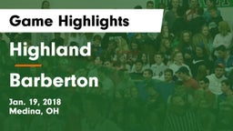 Highland  vs Barberton Game Highlights - Jan. 19, 2018