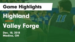 Highland  vs Valley Forge  Game Highlights - Dec. 18, 2018