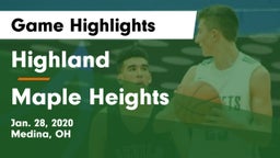 Highland  vs Maple Heights  Game Highlights - Jan. 28, 2020