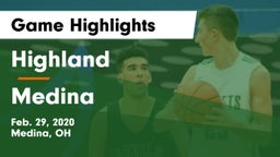 Highland  vs Medina  Game Highlights - Feb. 29, 2020