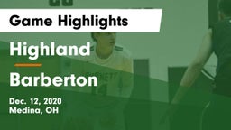 Highland  vs Barberton  Game Highlights - Dec. 12, 2020