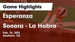 Esperanza  vs Sonora  - La Habra Game Highlights - Feb. 24, 2022