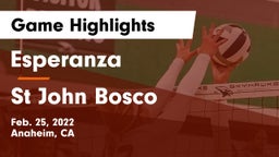 Esperanza  vs St John Bosco Game Highlights - Feb. 25, 2022