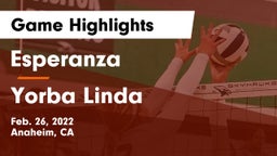Esperanza  vs Yorba Linda  Game Highlights - Feb. 26, 2022