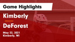 Kimberly  vs DeForest  Game Highlights - May 22, 2021