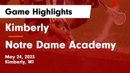 Kimberly  vs Notre Dame Academy Game Highlights - May 24, 2023