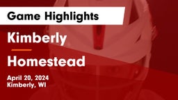 Kimberly  vs Homestead  Game Highlights - April 20, 2024