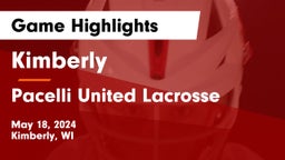 Kimberly  vs Pacelli United Lacrosse Game Highlights - May 18, 2024