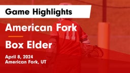 American Fork  vs Box Elder Game Highlights - April 8, 2024