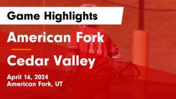 American Fork  vs Cedar Valley  Game Highlights - April 16, 2024
