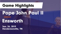 Pope John Paul II  vs Ensworth  Game Highlights - Jan. 26, 2019