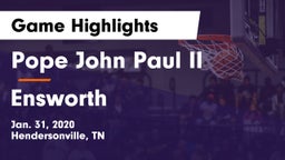 Pope John Paul II  vs Ensworth  Game Highlights - Jan. 31, 2020