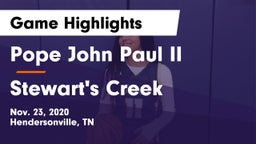 Pope John Paul II  vs Stewart's Creek  Game Highlights - Nov. 23, 2020