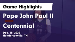 Pope John Paul II  vs Centennial  Game Highlights - Dec. 19, 2020