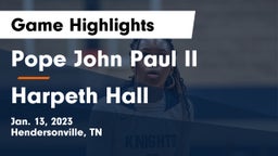 Pope John Paul II  vs Harpeth Hall  Game Highlights - Jan. 13, 2023