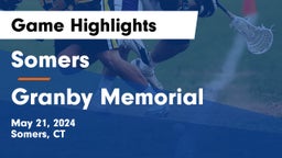 Somers  vs Granby Memorial  Game Highlights - May 21, 2024