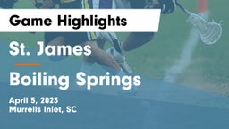 St. James  vs Boiling Springs  Game Highlights - April 5, 2023