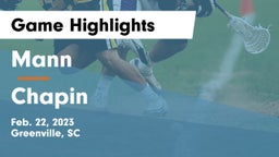 Mann  vs Chapin  Game Highlights - Feb. 22, 2023