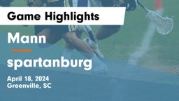 Mann  vs spartanburg Game Highlights - April 18, 2024