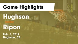 Hughson  vs Ripon  Game Highlights - Feb. 1, 2019