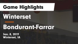 Winterset  vs Bondurant-Farrar  Game Highlights - Jan. 8, 2019