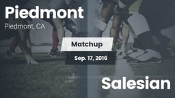 Matchup: Piedmont  vs. Salesian 2016