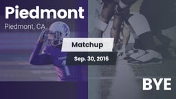 Matchup: Piedmont  vs. BYE 2016