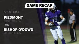 Recap: Piedmont  vs. Bishop O'Dowd  2016
