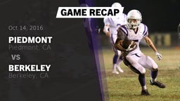 Recap: Piedmont  vs. Berkeley  2016