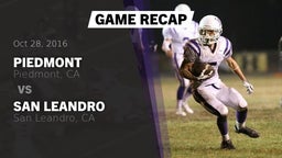 Recap: Piedmont  vs. San Leandro  2016