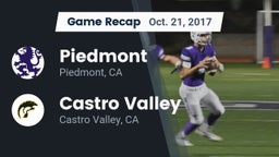 Recap: Piedmont  vs. Castro Valley  2017
