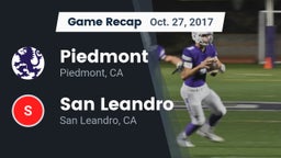 Recap: Piedmont  vs. San Leandro  2017