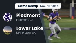 Recap: Piedmont  vs. Lower Lake  2017