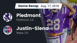 Recap: Piedmont  vs. Justin-Siena  2018