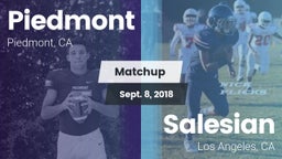 Matchup: Piedmont  vs. Salesian  2018