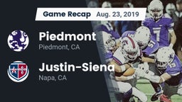 Recap: Piedmont  vs. Justin-Siena  2019
