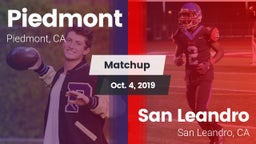 Matchup: Piedmont  vs. San Leandro  2019