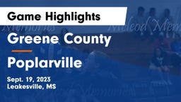 Greene County  vs Poplarville  Game Highlights - Sept. 19, 2023