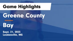 Greene County  vs Bay  Game Highlights - Sept. 21, 2023