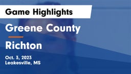 Greene County  vs Richton   Game Highlights - Oct. 3, 2023