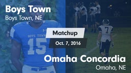 Matchup: Boys Town High vs. Omaha Concordia  2016