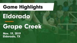Eldorado  vs Grape Creek  Game Highlights - Nov. 19, 2019