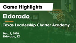 Eldorado  vs Texas Leadership Charter Academy  Game Highlights - Dec. 8, 2020