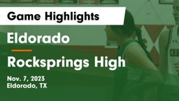 Eldorado  vs Rocksprings High Game Highlights - Nov. 7, 2023